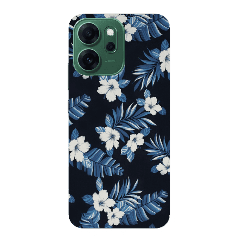Oppo 14 F flower blue laves Transparent Silicone TPU Θήκη